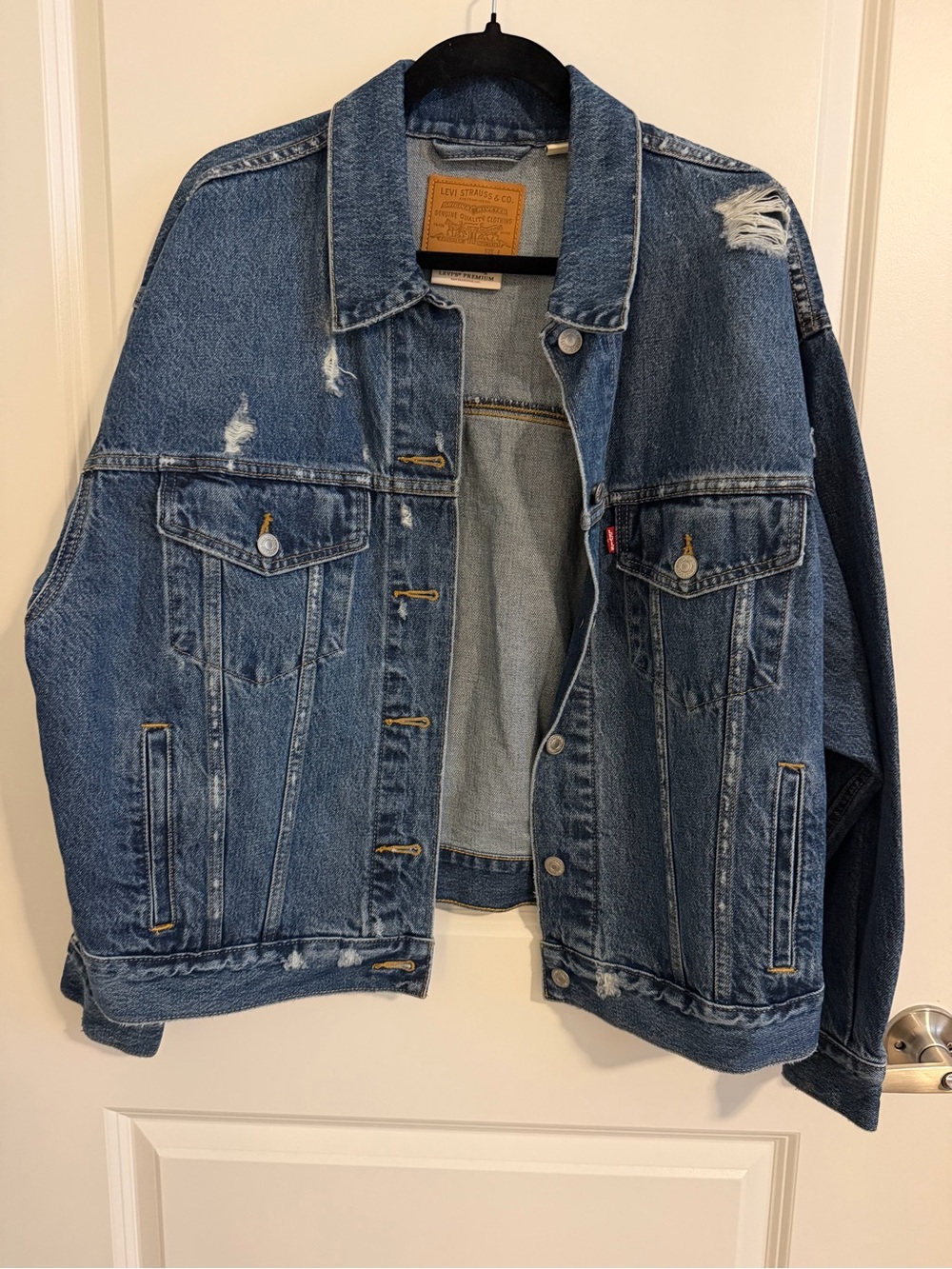 Levi's Blue Distressed Denim Trucker Jacket